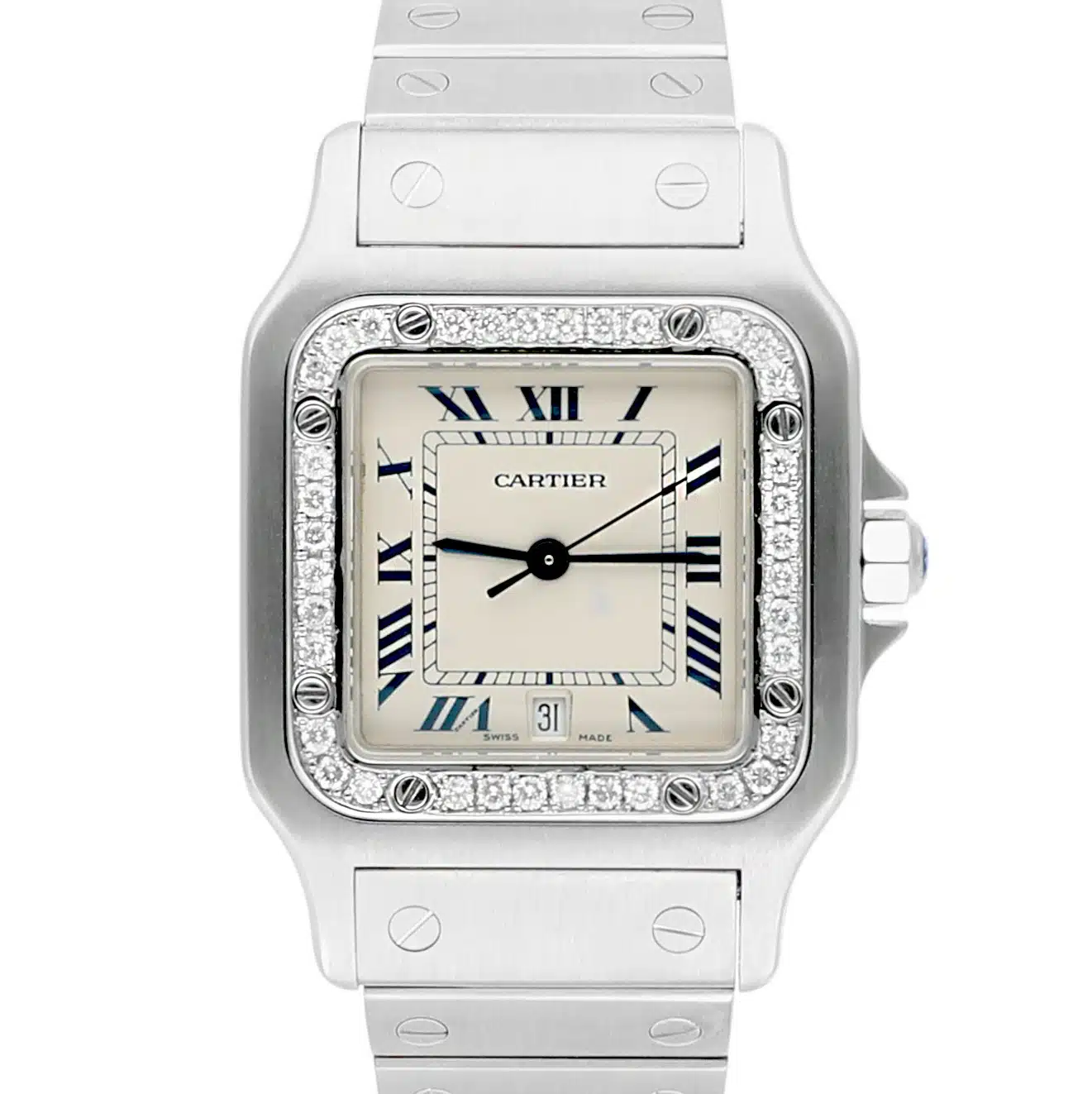 Cartier Santos W20018D6 29 MM Silver-tone Dial Pre-owned