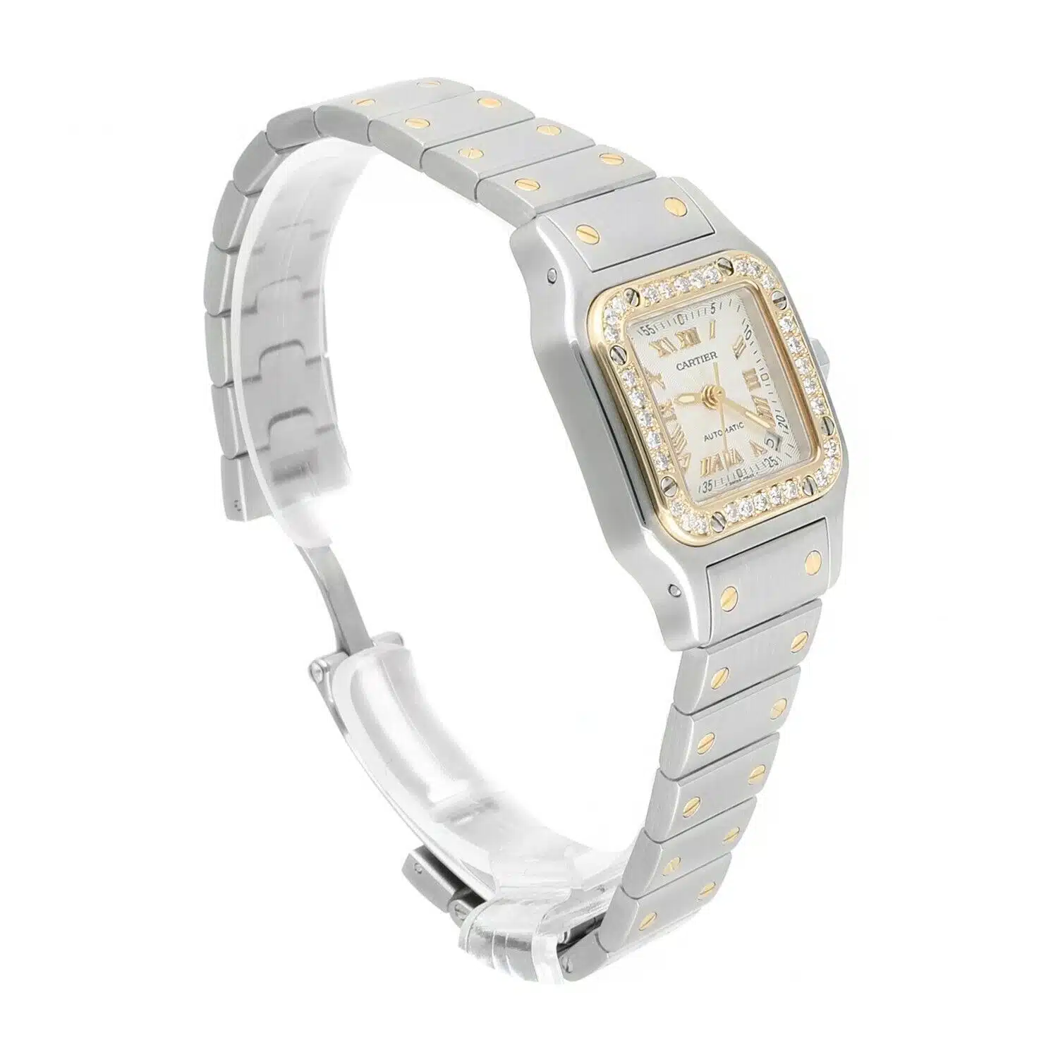 Cartier Santos Galbee 24 mm Women's Two Tone Yellow Gold 2423 Watch Diamonds – image 5