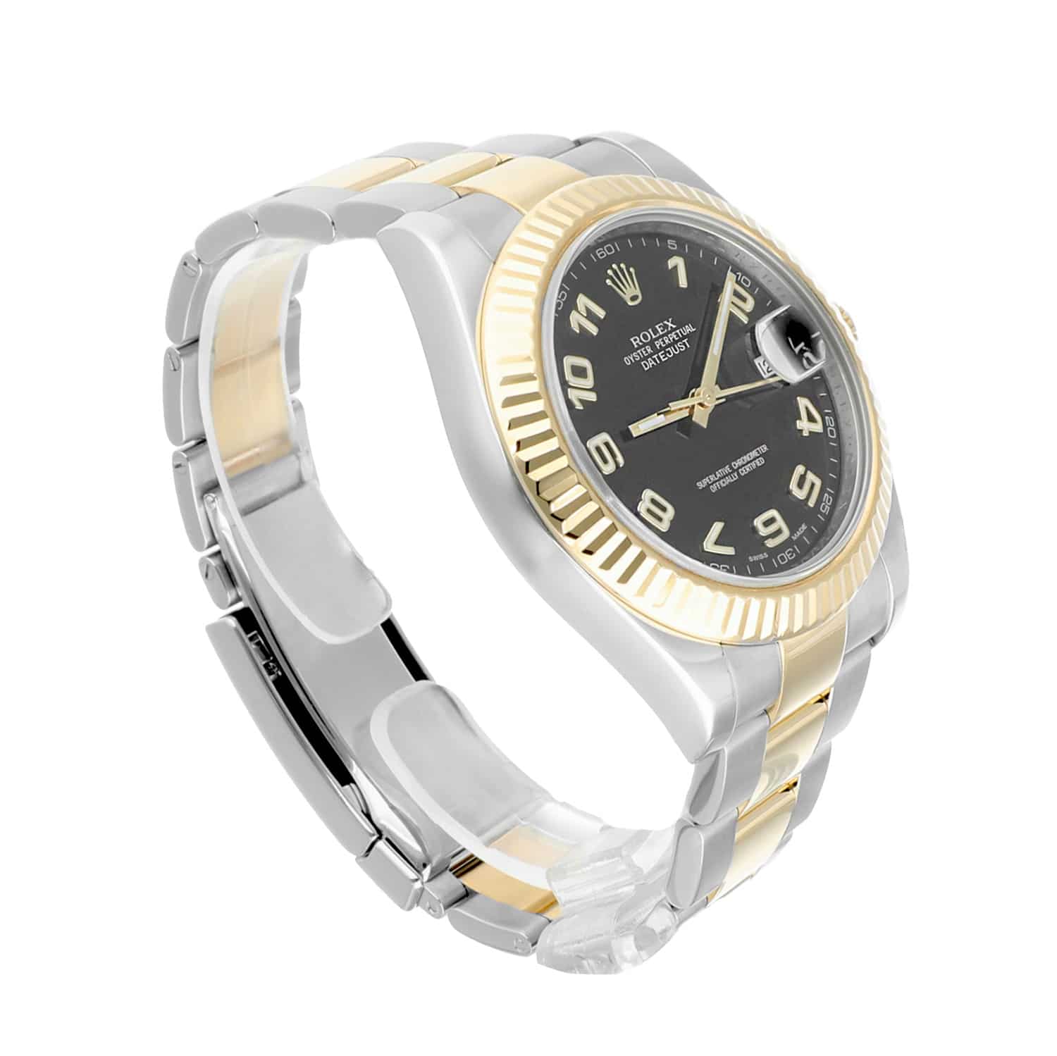 Rolex Datejust II 41mm 116333 Black Arabic Dial Two Tone Oyster With Papers