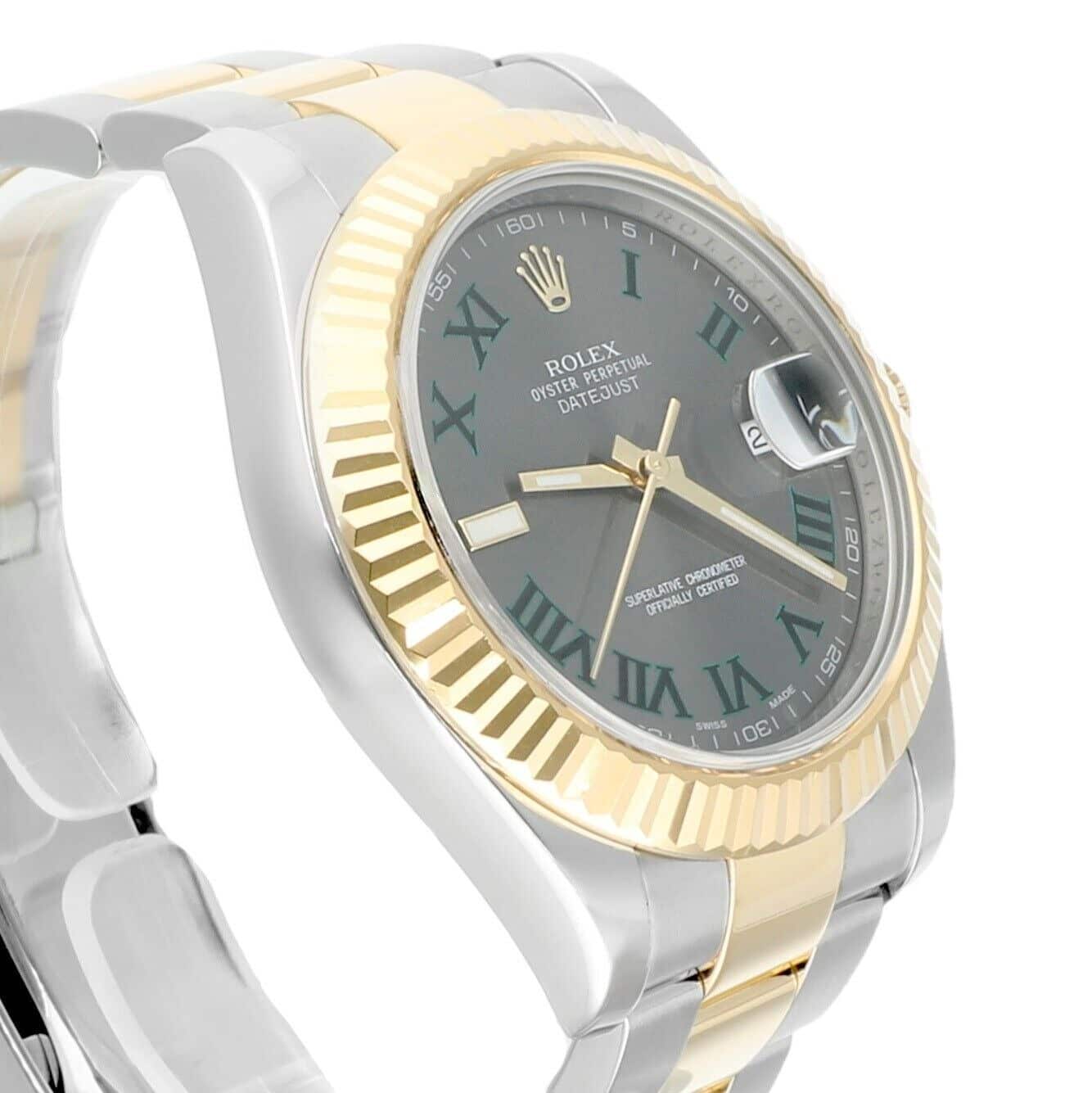 Rolex Datejust II 41mm 116333 Wimbledon Dial Two Tone Oyster With Papers