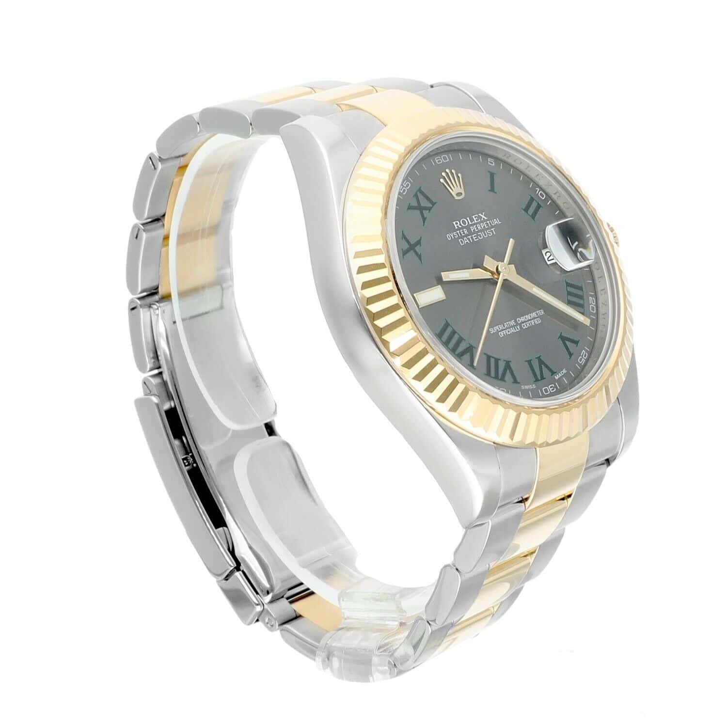 Rolex Datejust II 41mm 116333 Wimbledon Dial Two Tone Oyster With Papers