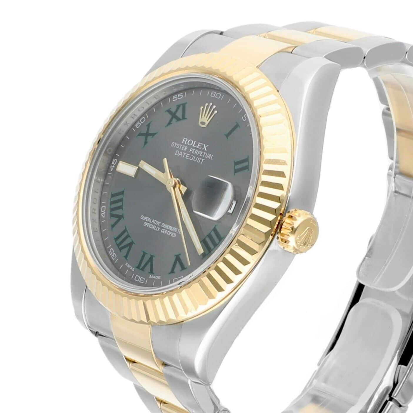 Rolex Datejust II 41mm 116333 Wimbledon Dial Two Tone Oyster With Papers