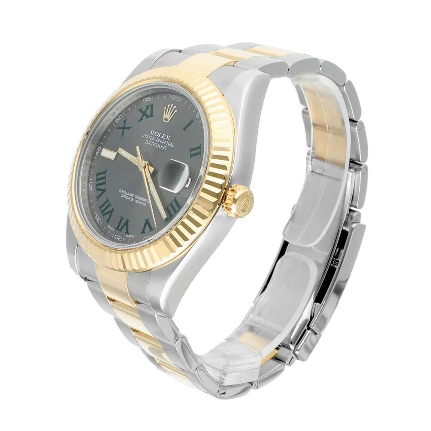 Rolex Datejust II 41mm 116333 Wimbledon Dial Two Tone Oyster With Papers