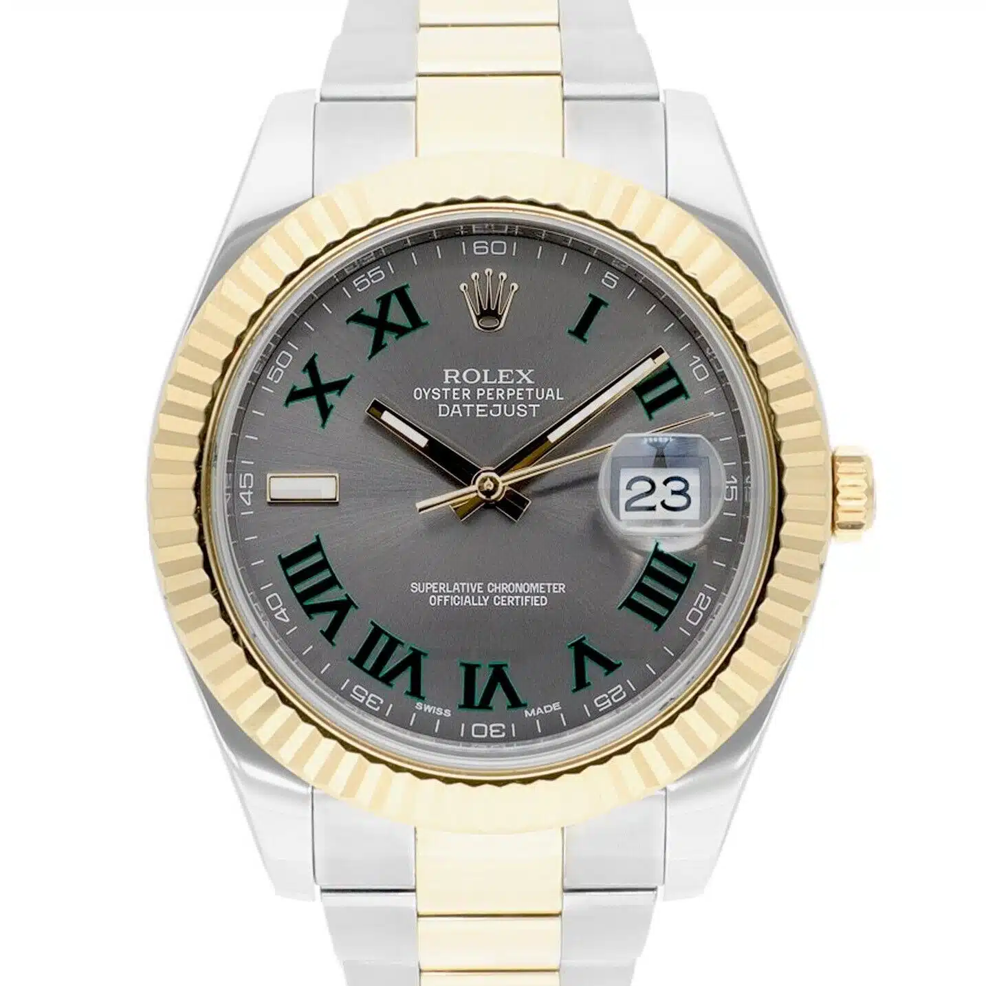 Rolex Datejust II 41mm 116333 Wimbledon Dial Two Tone Oyster With Papers