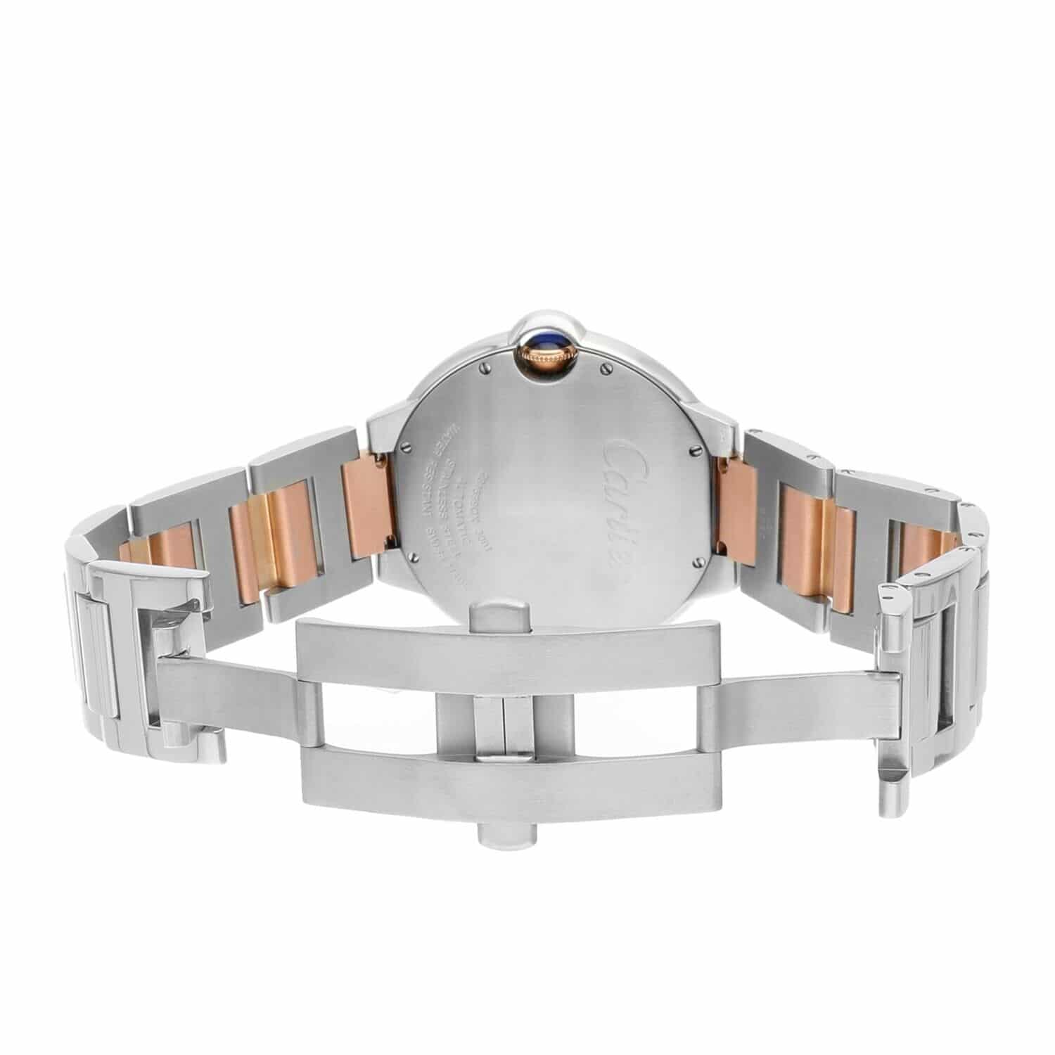 Cartier Ballon Bleu W6920032 42mm Steel Rose Gold Chocolate Dial Mens Watch