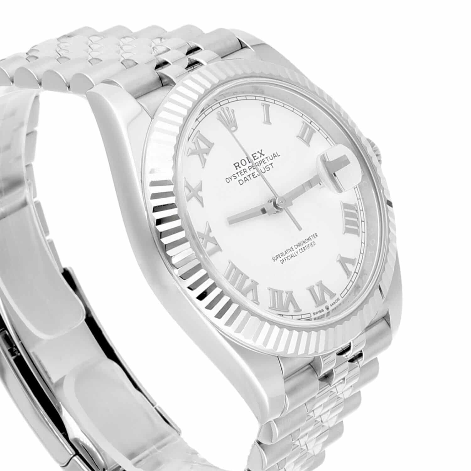 Rolex Datejust 41mm 126334 Fluted Bezel White Dial Jubilee Bracelet Complete