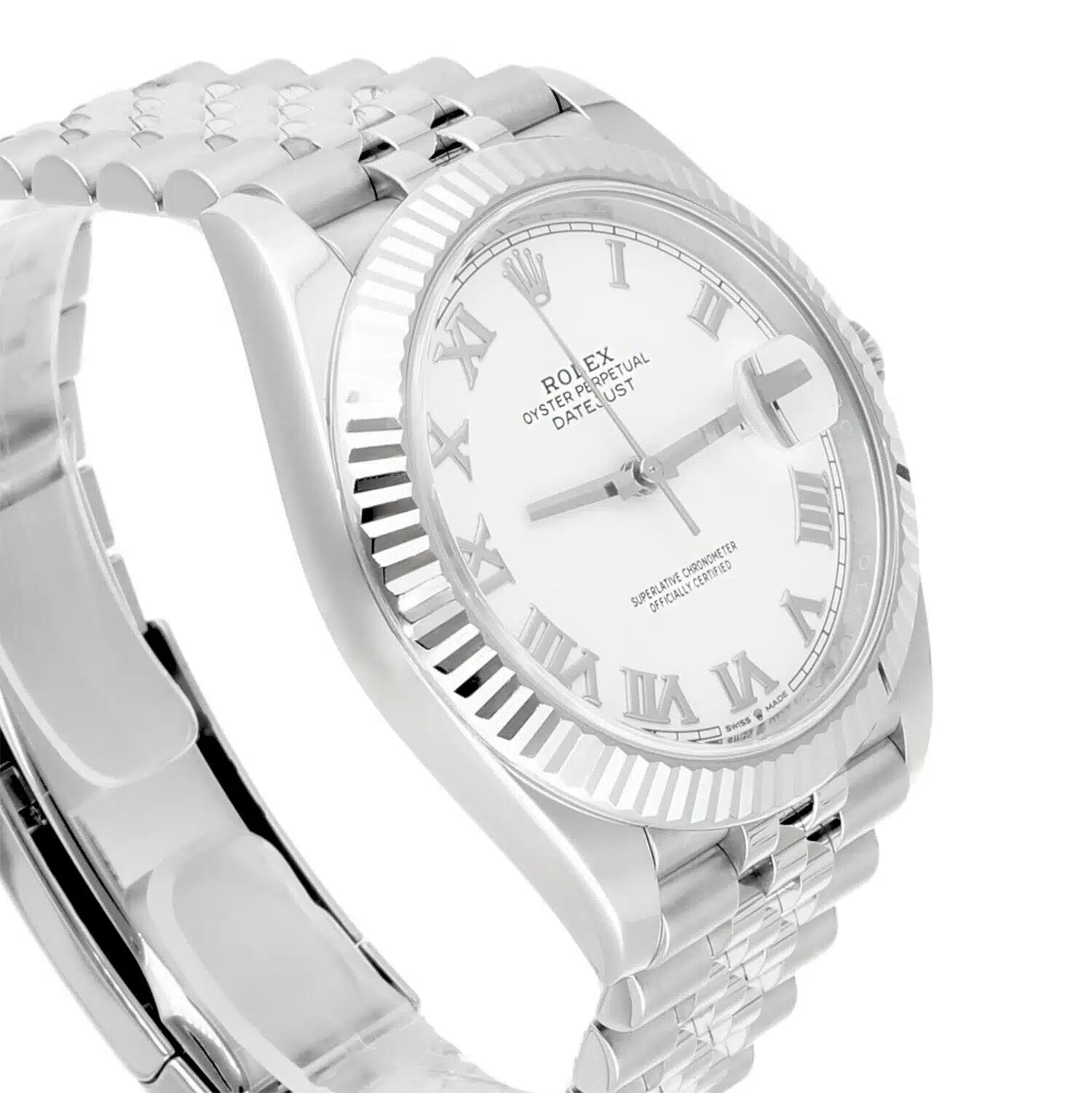 Rolex Datejust 41mm 126334-0024 Fluted Bezel White Dial Jubilee Bracelet Complete – image 6