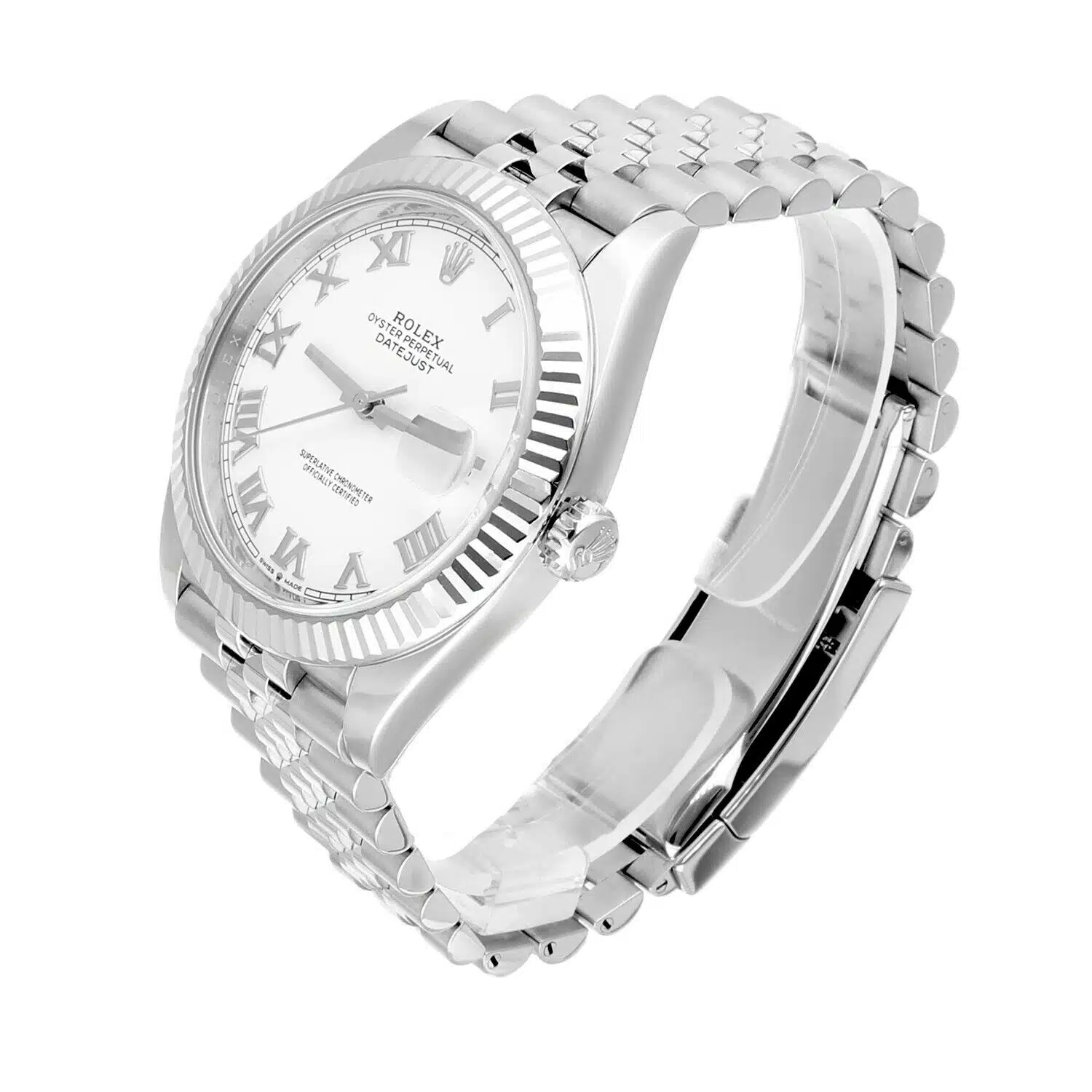 Rolex Datejust 41mm 126334-0024 Fluted Bezel White Dial Jubilee Bracelet Complete – image 3