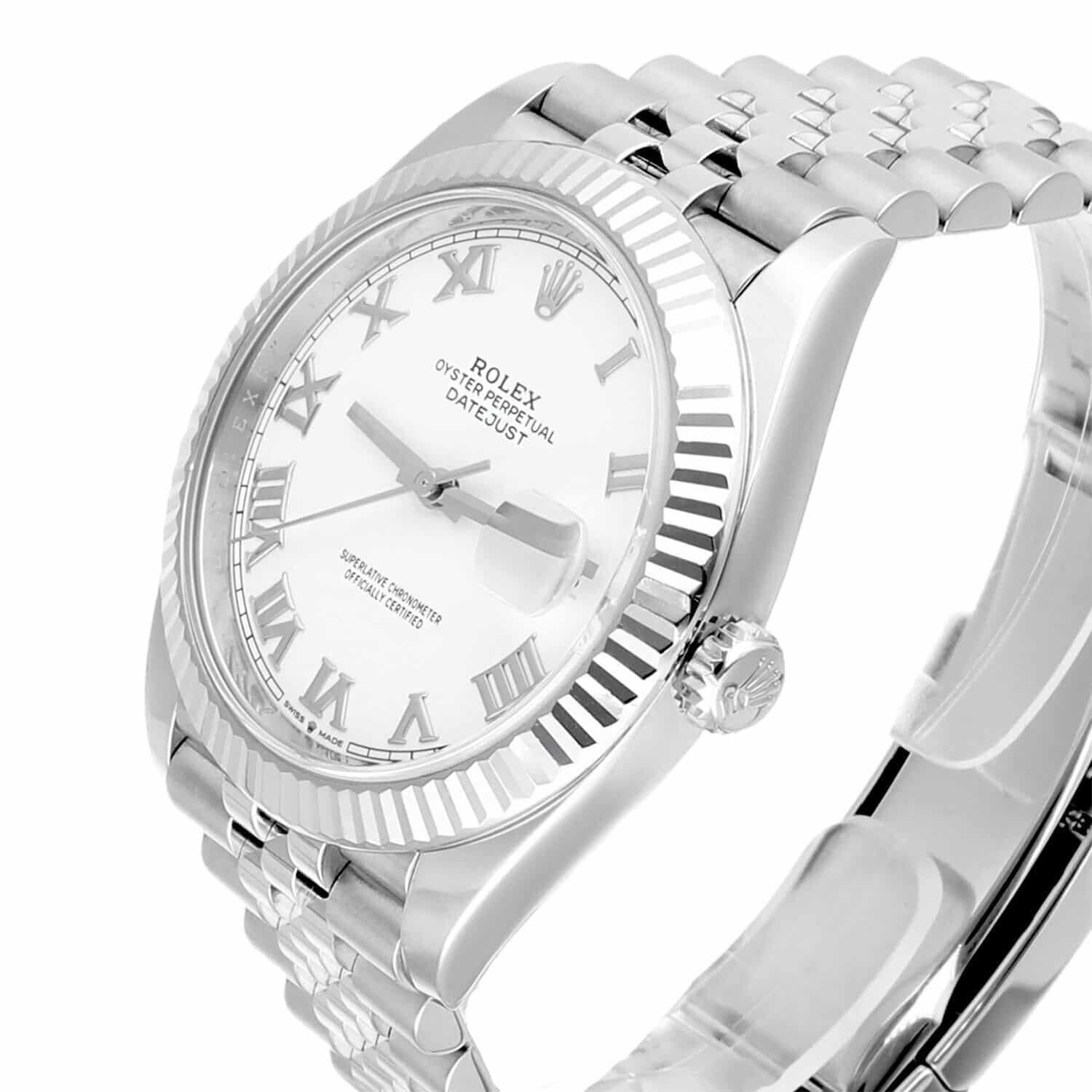 Rolex Datejust 41mm 126334 Fluted Bezel White Dial Jubilee Bracelet Complete