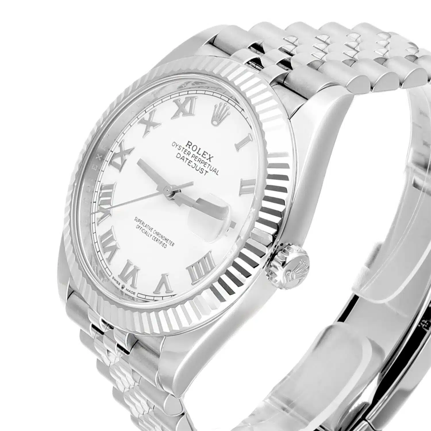 Rolex Datejust 41mm 126334-0024 Fluted Bezel White Dial Jubilee Bracelet Complete – image 4