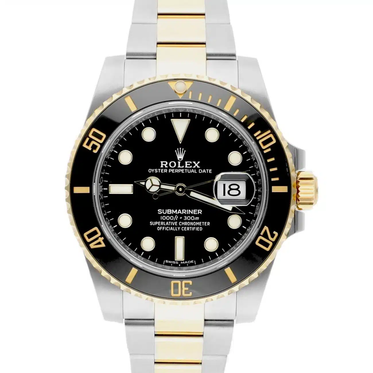 Rolex Submariner Date 116613LN Black Dial 18k Gold/Steel Ceramic Complete Watch