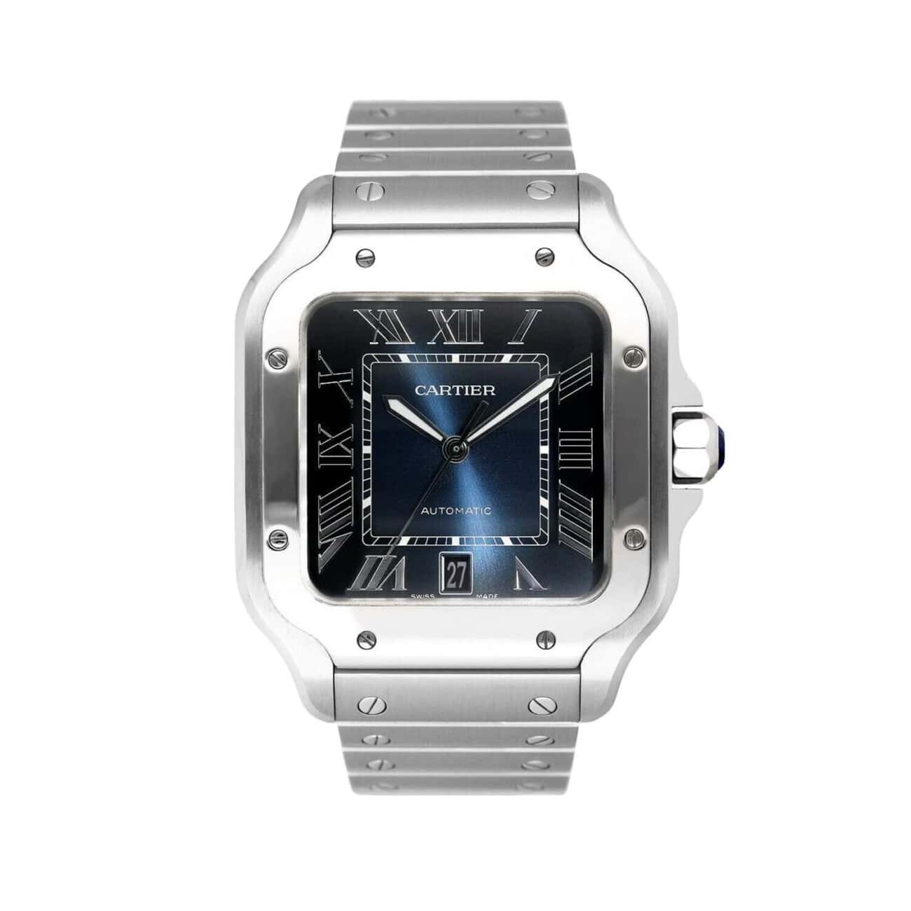 Cartier Santos De Cartier WSSA0030 Large with Blue Dial Complete