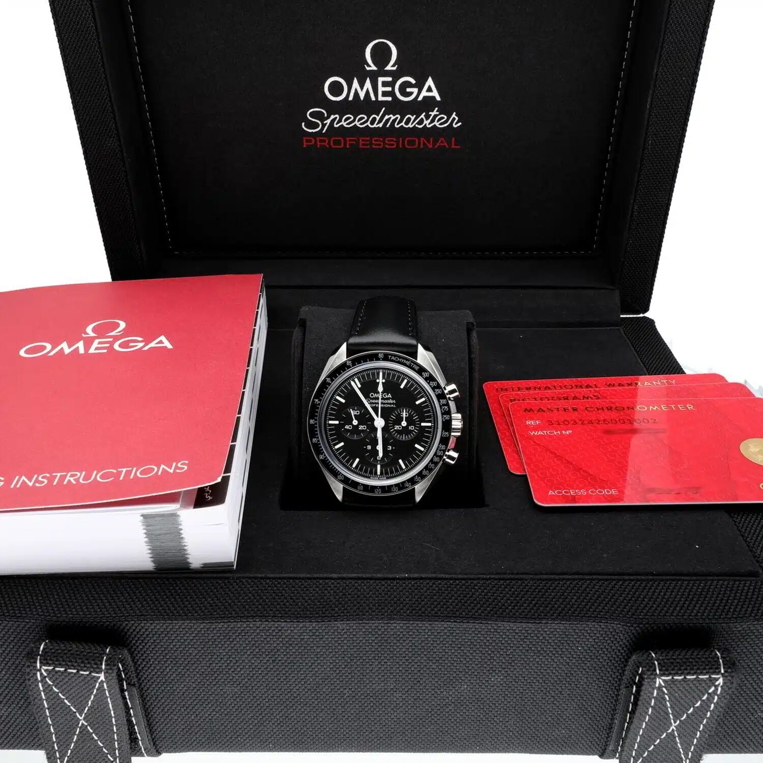 Omega Speedmaster Professional 31032425001002 Moonwatch Chronograph Hand Wind Black Dial Men's Watch – image 3