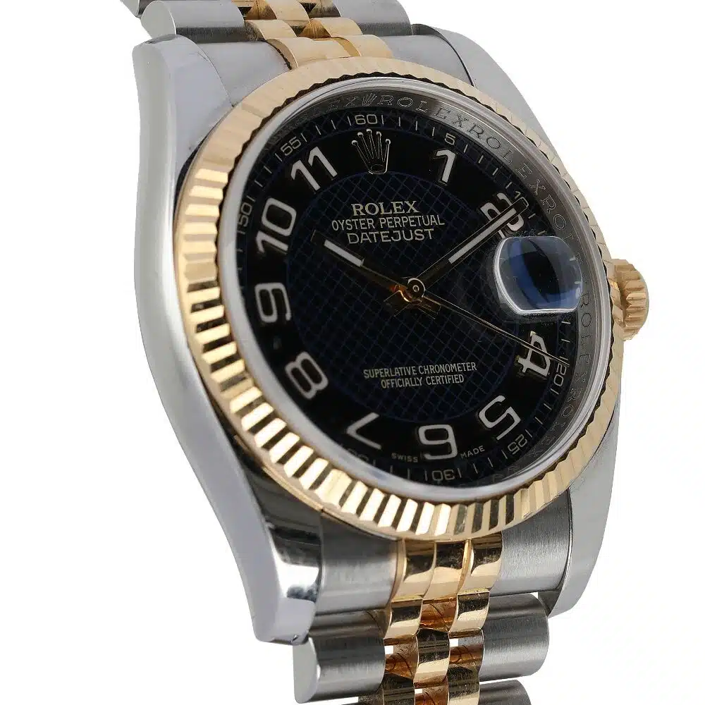 Rolex Datejust 36mm Blue Pattern Arabic Dial 116233 Stainless Steel Two Tone Watch – image 3
