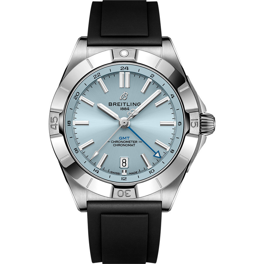 Breitling Chronomat GMT 40mm Ice Blue Dial P32398101C1S1 Stainless Steel With Black Rubber Watch 2024