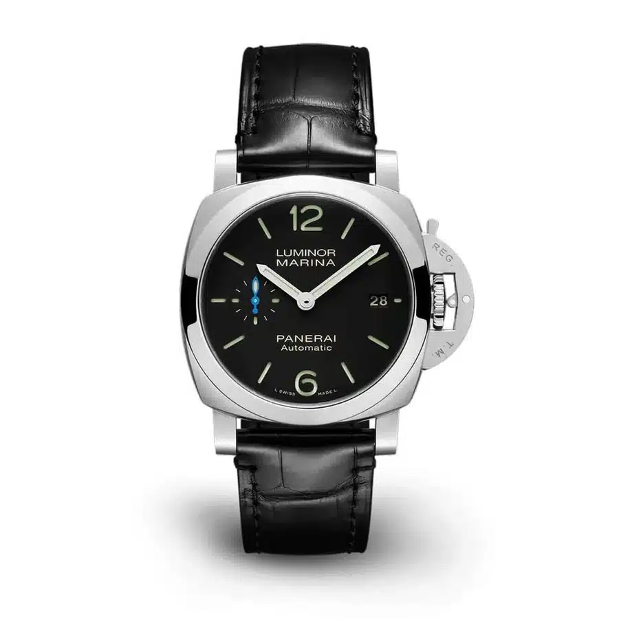 Panerai Luminor Quaranta 40mm PAM01372 Stainless Steel with Black Leather Black Dial Watch