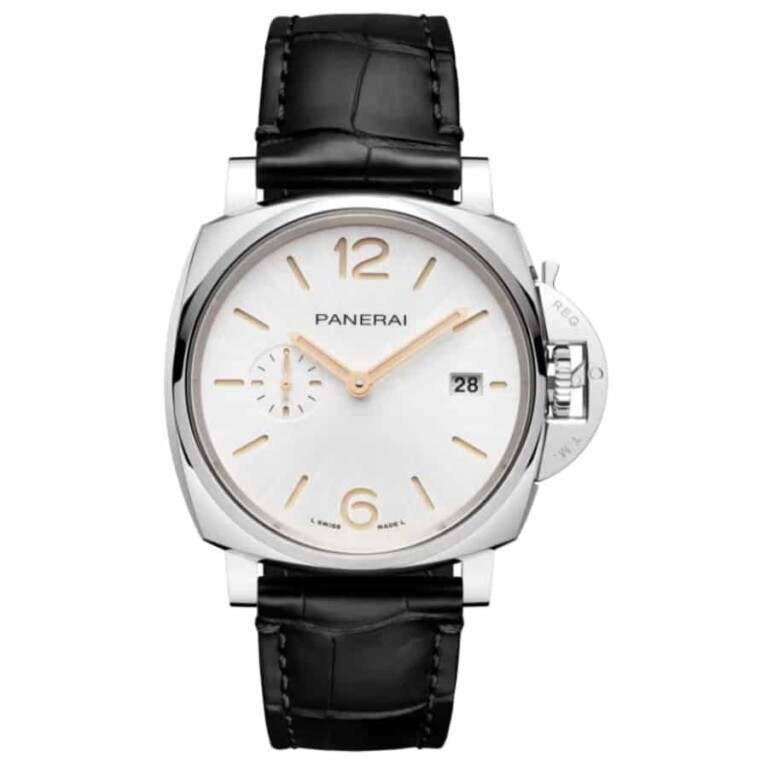Panerai Luminor Due 42mm PAM01388 Stainless Steel with Black Leather Watch White Dial 2024