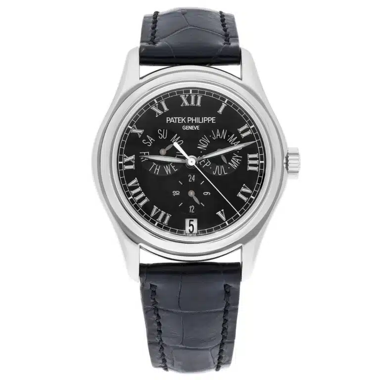 Patek Philippe Complications Annual Calendar White Gold Watch with Leather Band 5035G-010