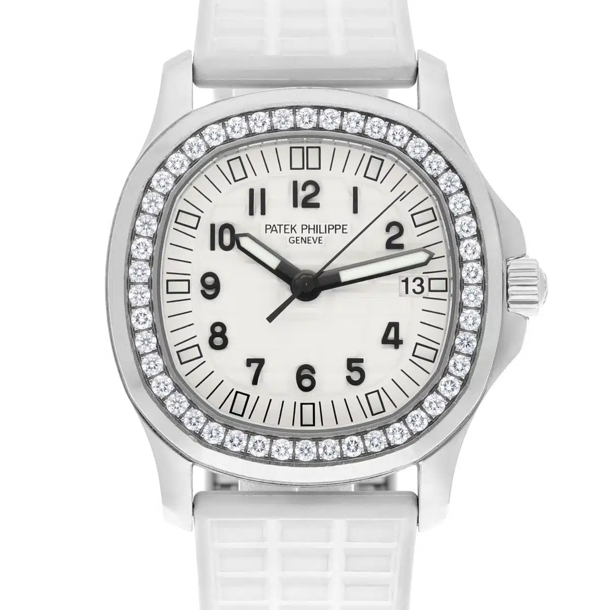 Patek Philippe Aquanaut 5067A White Dial Ladies Watch with Diamonds Papers 2010