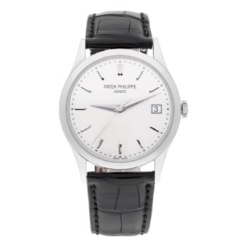 Patek Philippe Calatrava 5296G-010 White Gold, Black Leather Strap Box/Papers