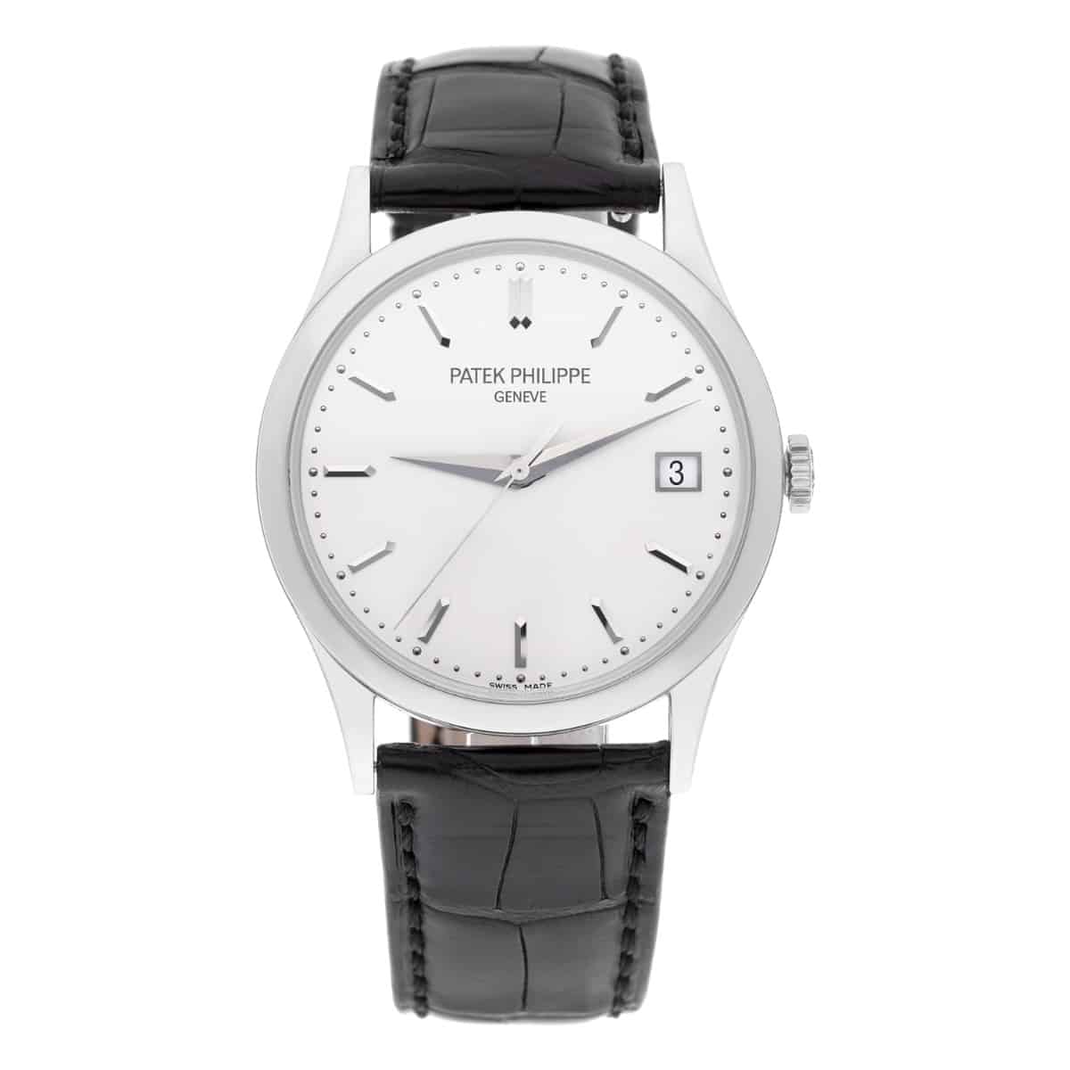 Patek Philippe Calatrava 5296G-010 White Gold, Black Leather Strap Box/Papers