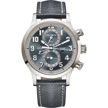 Patek Philippe Calatrava Pilot Travel Time 5924G-001 white gold watch, blue dial