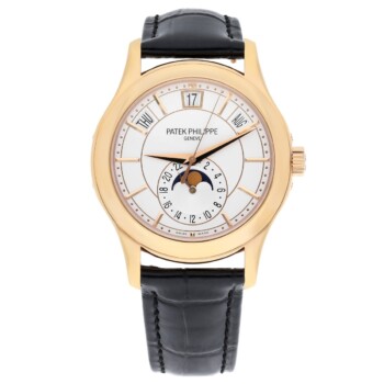 Patek Philippe Complications 5205R-001 rose gold watch, silver dial