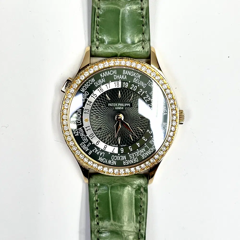 Patek Philippe World Time Complications 7130R-014 36mm Rose Gold with Green Dial Watch