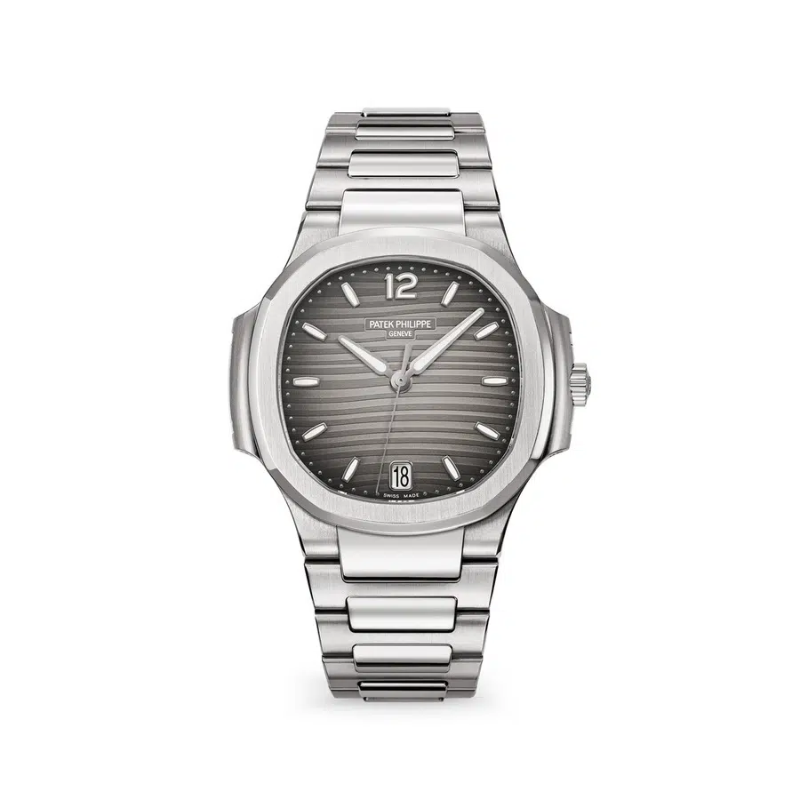 Patek Ladies Nautilus Automatic With Diamond Bezel 7118/1200A-011 35.2mm Stainless Steel with Grey Dial Watch 2024