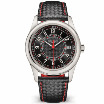Patek Philippe Calatrava 6007G-010 40mm White Gold with Black Calfskin Leather Watch Black Dial