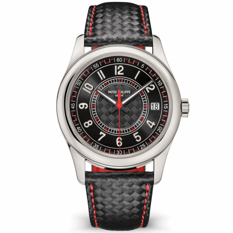 Patek Philippe Calatrava 6007G-010 40mm White Gold with Black Calfskin Leather Watch Black Dial