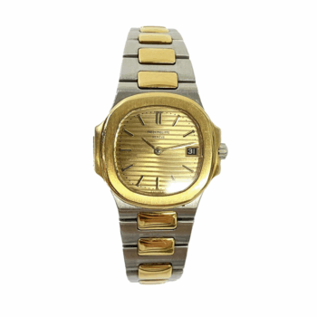 Patek Philippe Nautilus 25mm 4700 Stainless Steel & Yellow Gold Watch Champagne Index Dial