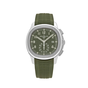 Patek Philippe Aquanaut 5968G-010 chronograph white gold watch, khaki green dial