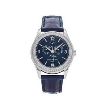 Patek Philippe Annual Calendar 5147G-001 white gold diamond bezel watch