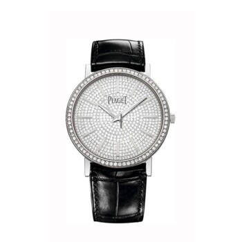 Piaget Altiplano 34mm G0A36128 White Gold with Black Crocodile Leather Watch Pave Diamond Dial 2018
