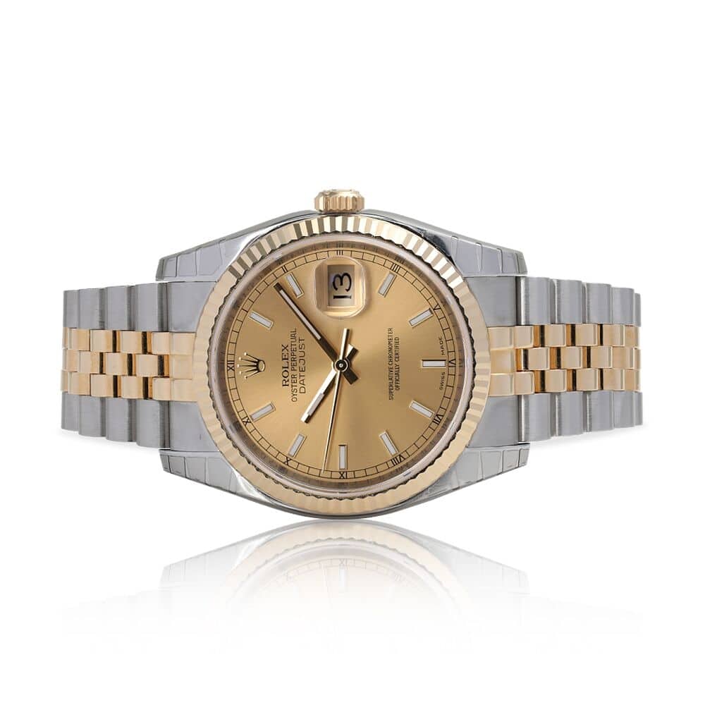 Rolex Datejust 116233 Champagne Index Stainless Steel With Yellow Gold Watch