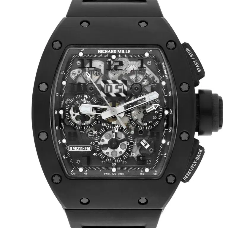 Richard Mille RM 011 Black Phantom PVD Ceramic Carbon Rubber Watch Complete