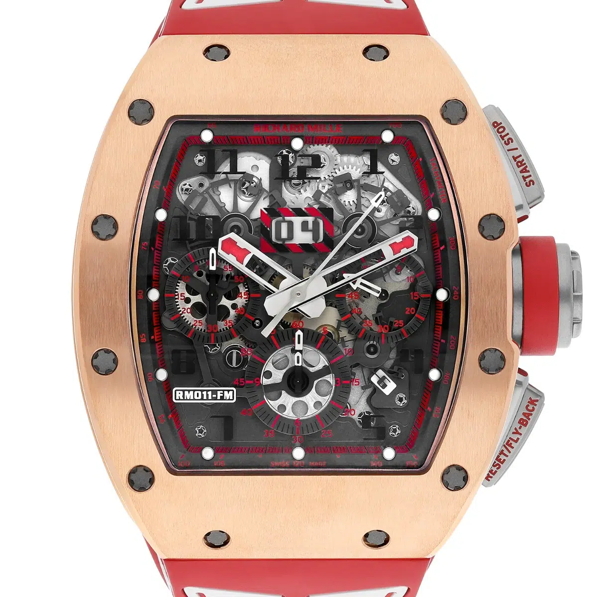Richard Mille Men's Watch RM011-FM Felipe Massa Chronograph 'Red Demon' Rose Gold