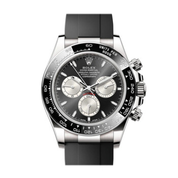 Rolex Daytona 40mm 126519LN-0002 White Gold with Black Rubber Watch Black Index Dial 2024