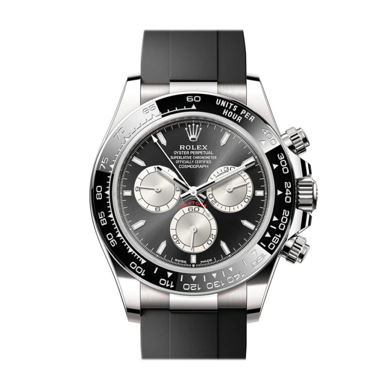 Rolex Daytona 40mm 126519LN-0002 White Gold with Black Rubber Watch Black Index Dial 2024