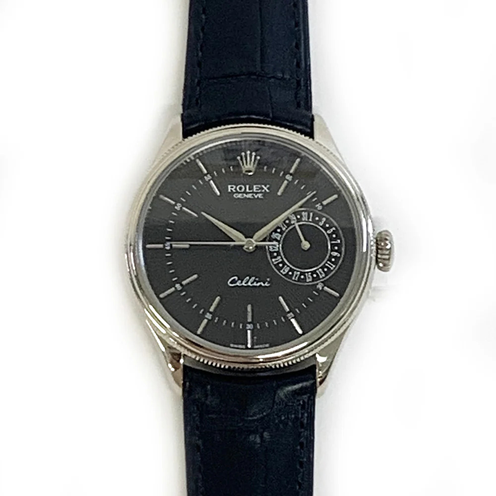 Rolex Cellini Date 50519 39mm White Gold with Black Dial Watch 2016