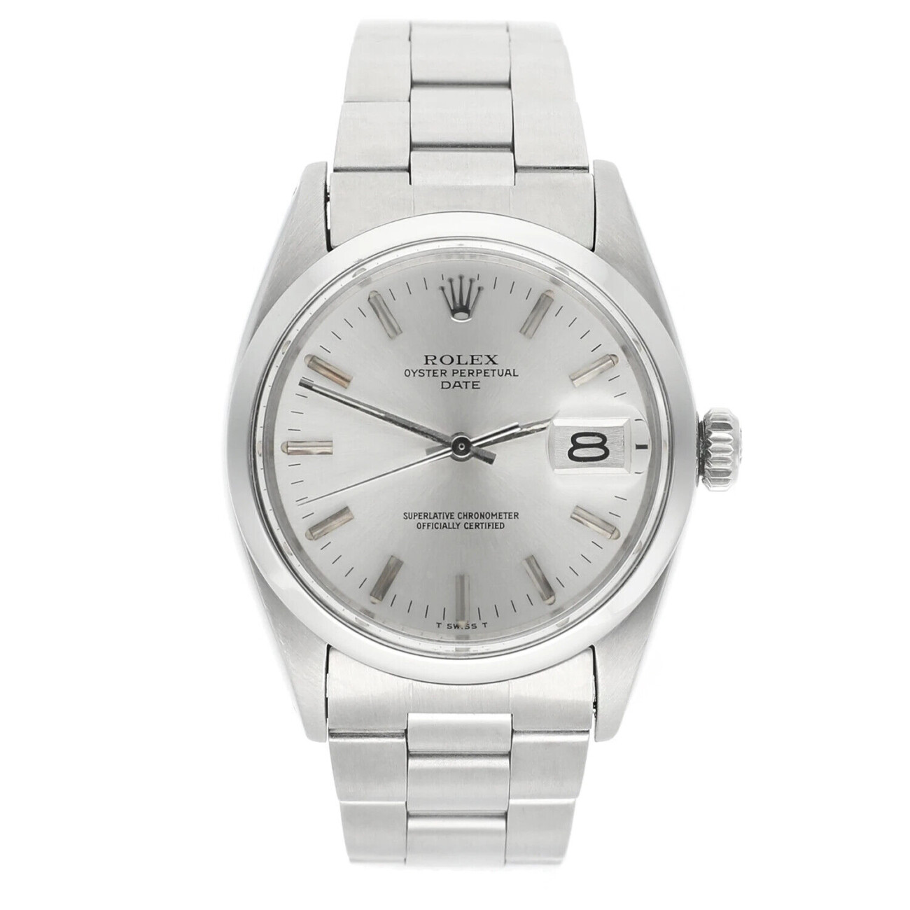 Rolex Date Stainless Steel Silver Dial Vintage Watch 1500 Circa 1975