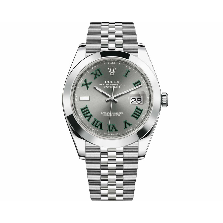 Rolex Datejust 36mm 126200-0017 Jubilee Stainless Steel Watch Slate Grey Wimbledon Dial MINT 2023