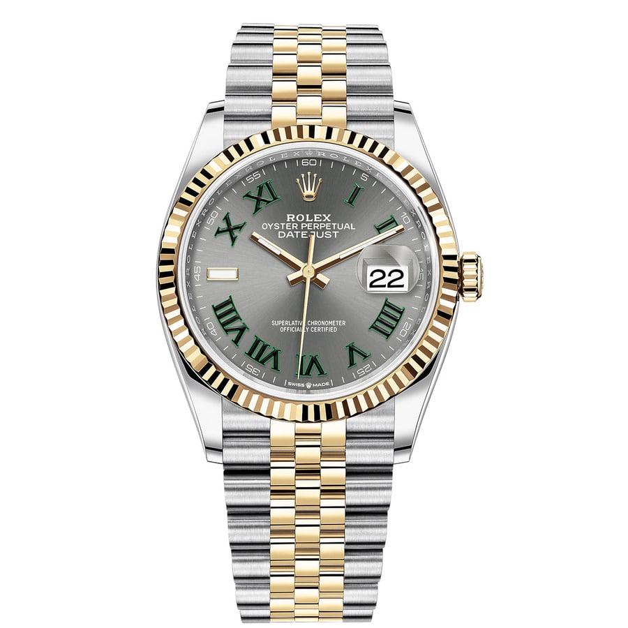 Rolex Datejust 126233-0035 36mm Jubilee Stainless Steel & Yellow Gold with Wimbledon Dial