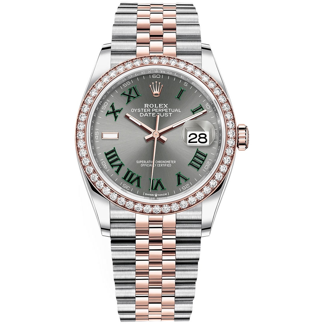 Rolex Datejust 126281RBR-0017 Stainless Steel & Rose Gold 36mm Jubilee Wimbledon Roman Dial