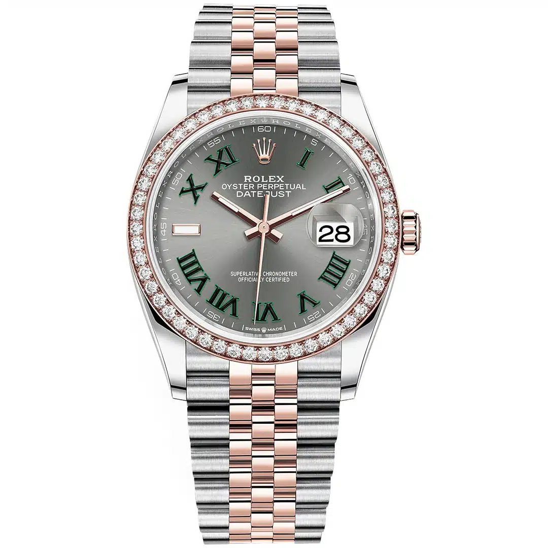 Rolex Datejust 126281RBR-0017 Stainless Steel & Rose Gold 36mm Jubilee Wimbledon Roman Dial
