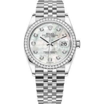 Rolex Datejust 36mm Jubilee Bracelet 126284RBR-0011 Stainless Steel Watch Mother-of-Pearl Diamond Dial 2024
