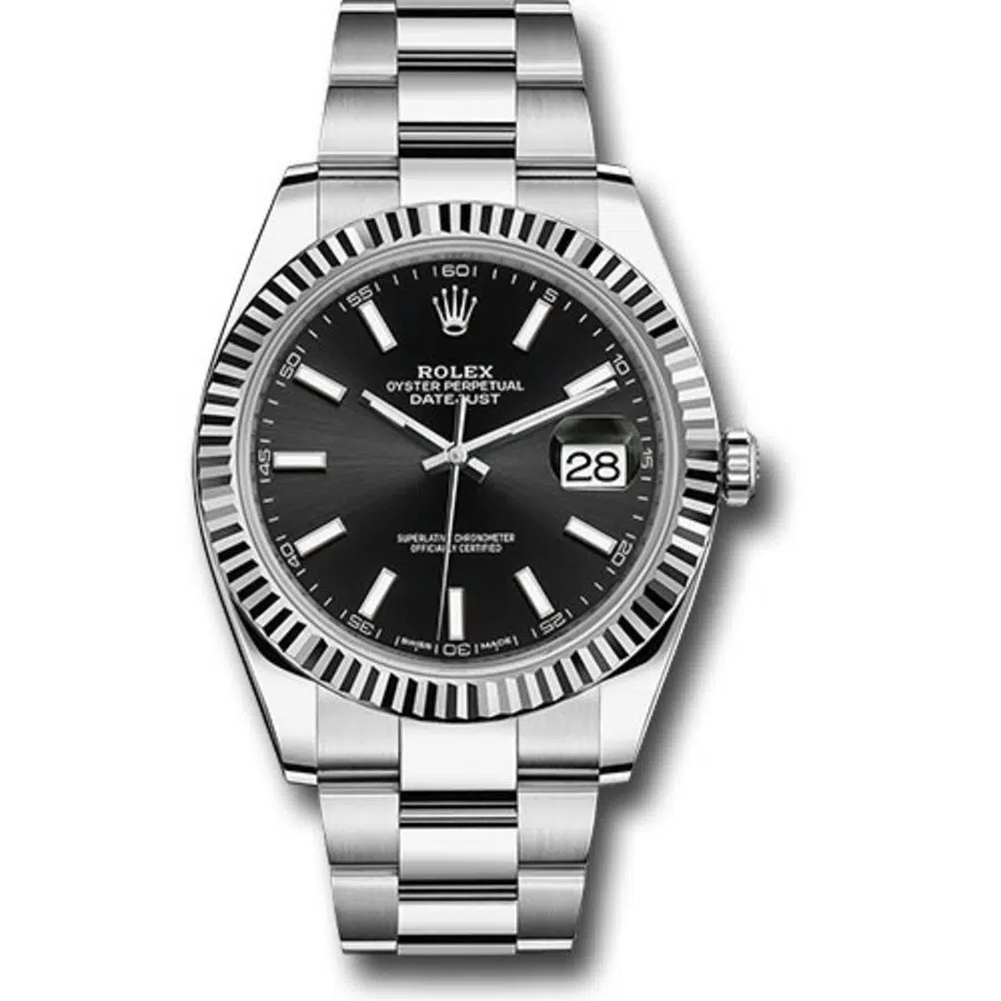 Rolex Datejust 41mm 126334-0017 Stainless Steel Oyster Watch Black Index Dial