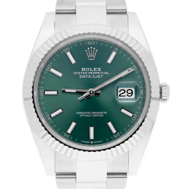 Rolex Datejust 126334 41mm Mint Green Dial Jubilee Stainless Steel Watch