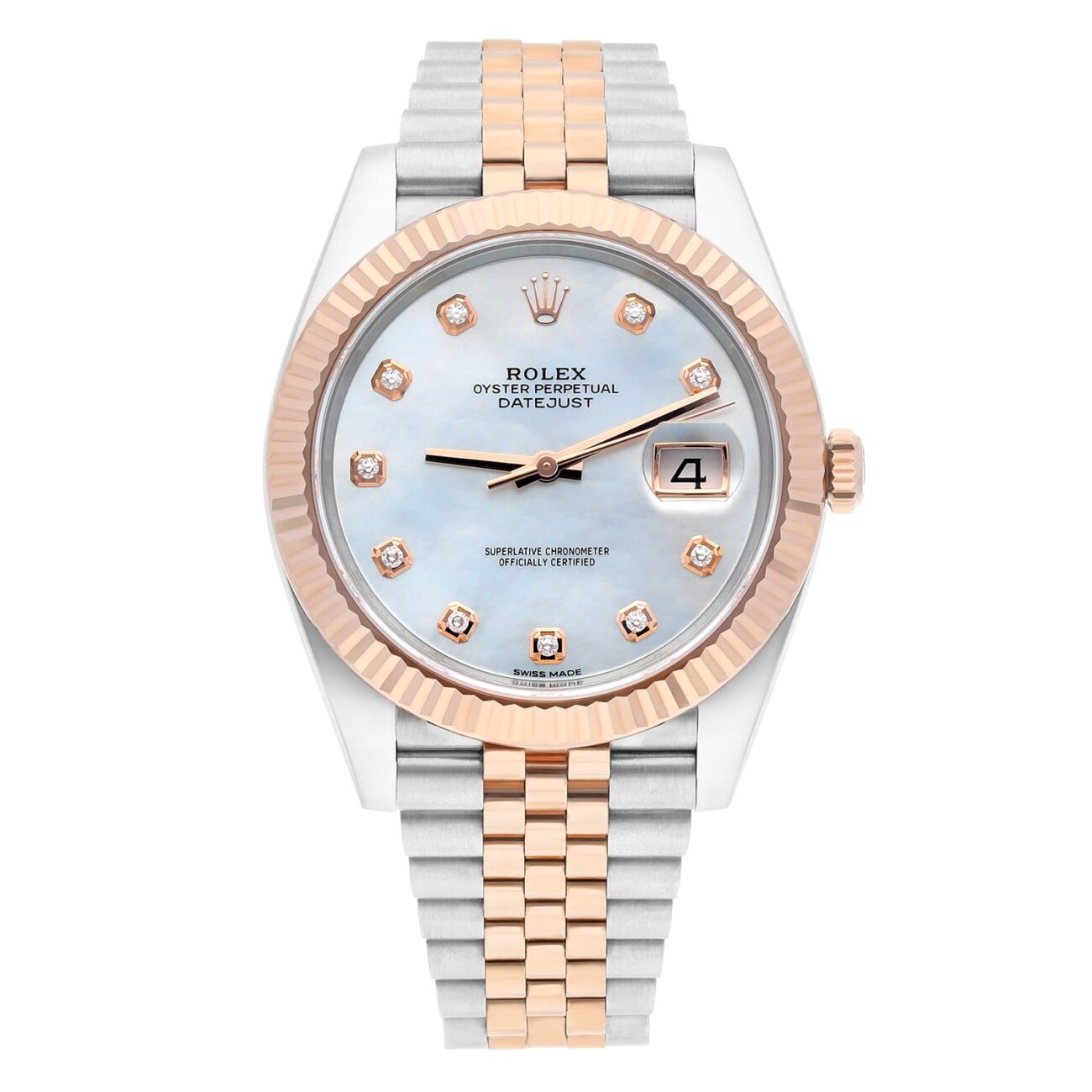 Rolex Datejust 41mm 126331 Steel & Rose Gold Mother of Pearl Diamond Dial